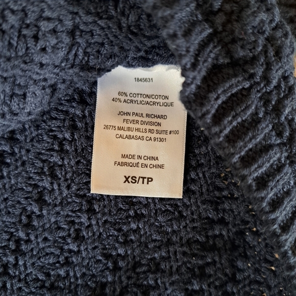 Cristina B Navy Cardigan Women's XS Blue Knit Sweater Gold Button Detail Chic - Picture 9 of 12